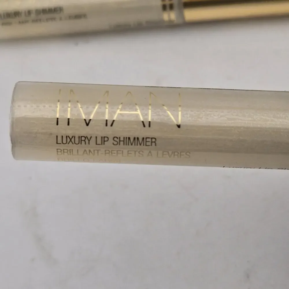 IMAN Luxury Lip Shimmer Lip Gloss CRYSTAL Set Of 2 New Sealed .25 oz / 7g